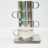 4 tasses à café et sous-tasses, style Guido Bergna, années 1960