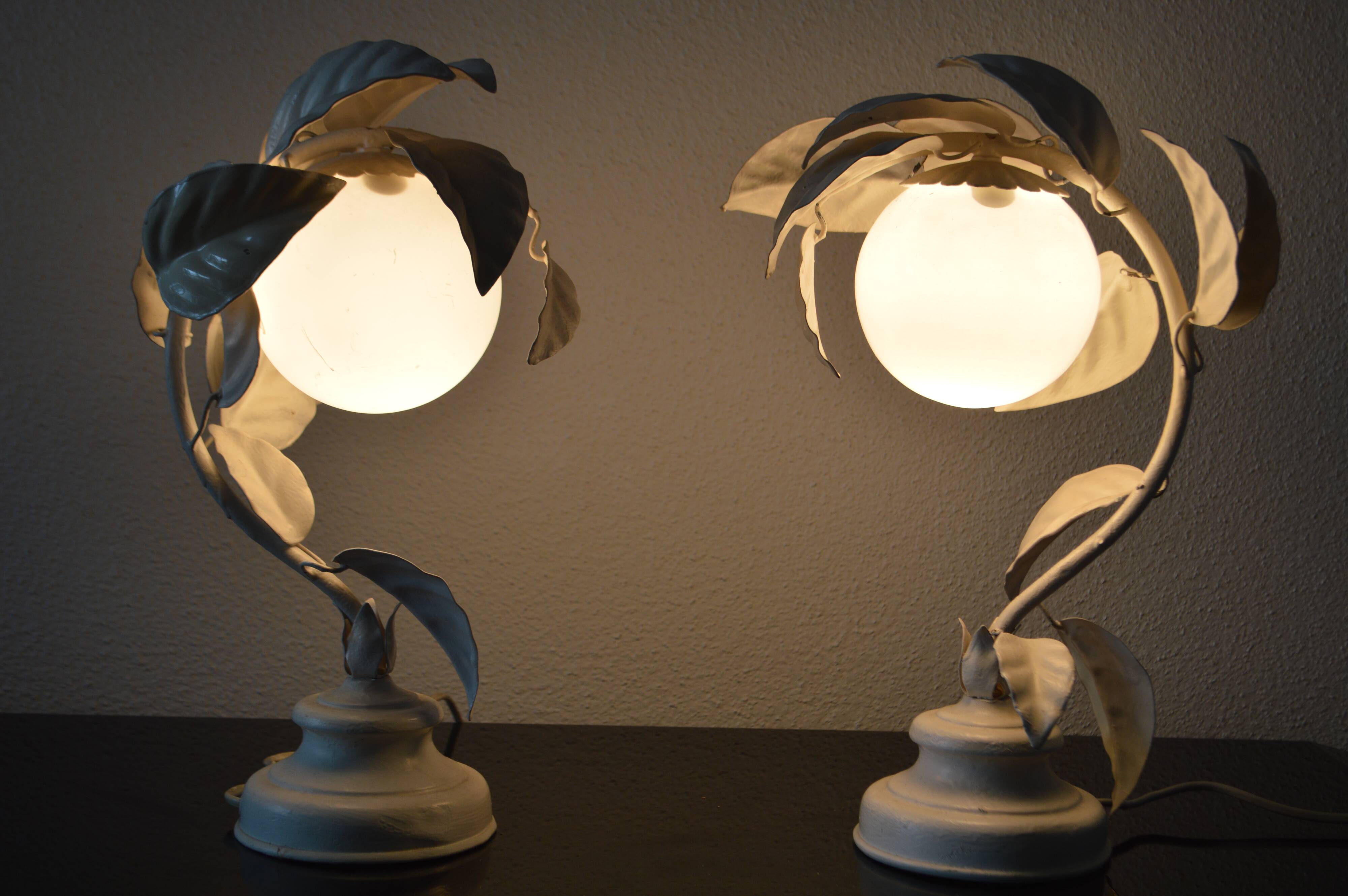 Vintage lampes des années 70 design florale