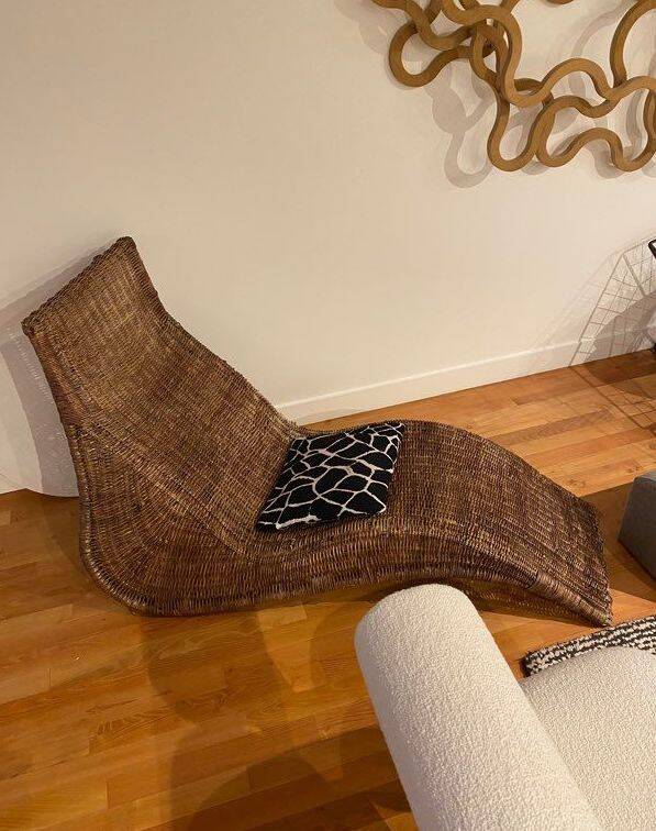Karkskrona rattan chaise longue from Ikea
