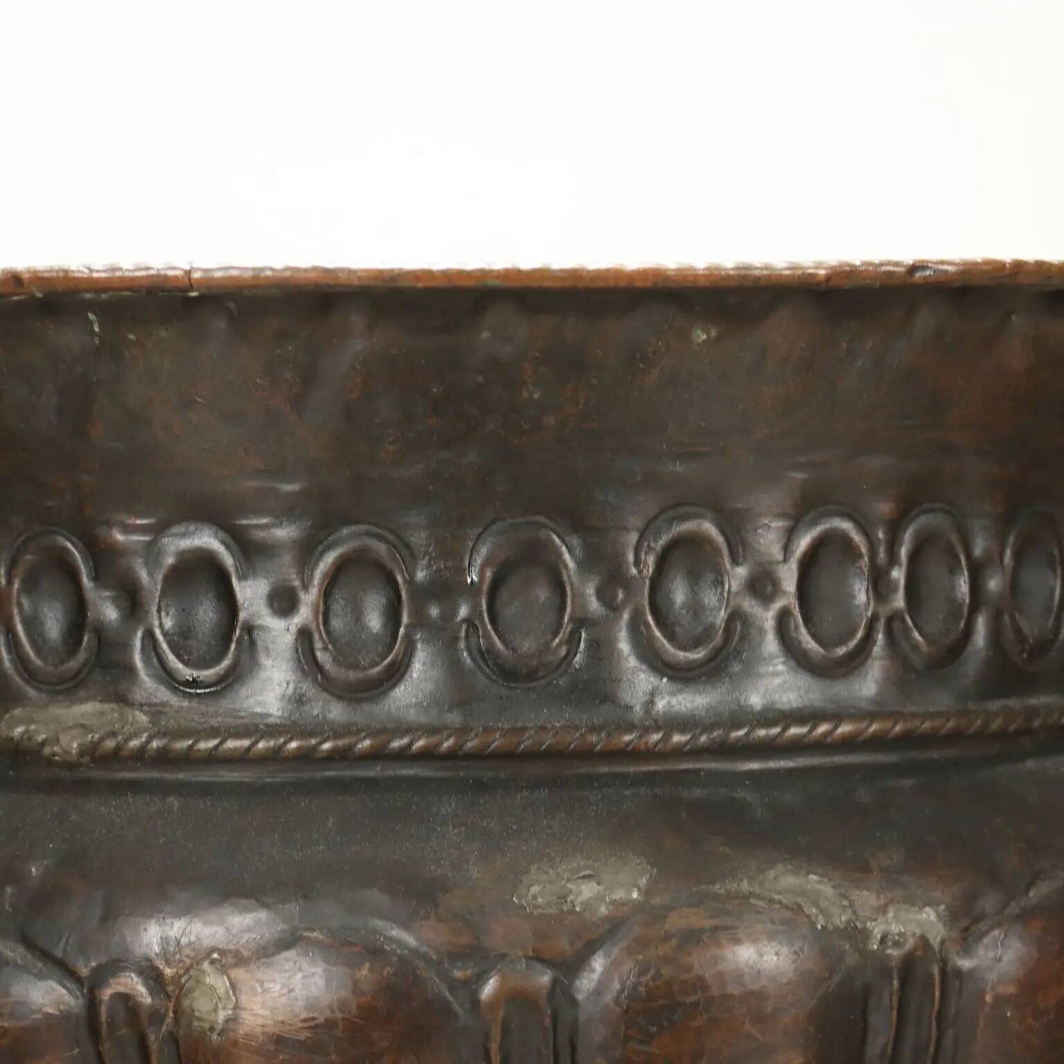 Antique three-legged wrought iron planter with basin, Italy, 20th century
