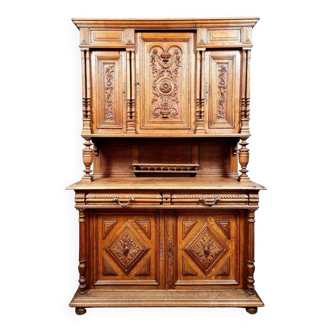 Buffet style Henri II / Renaissance en chêne blond estampillé Picard a Paris vers 1850