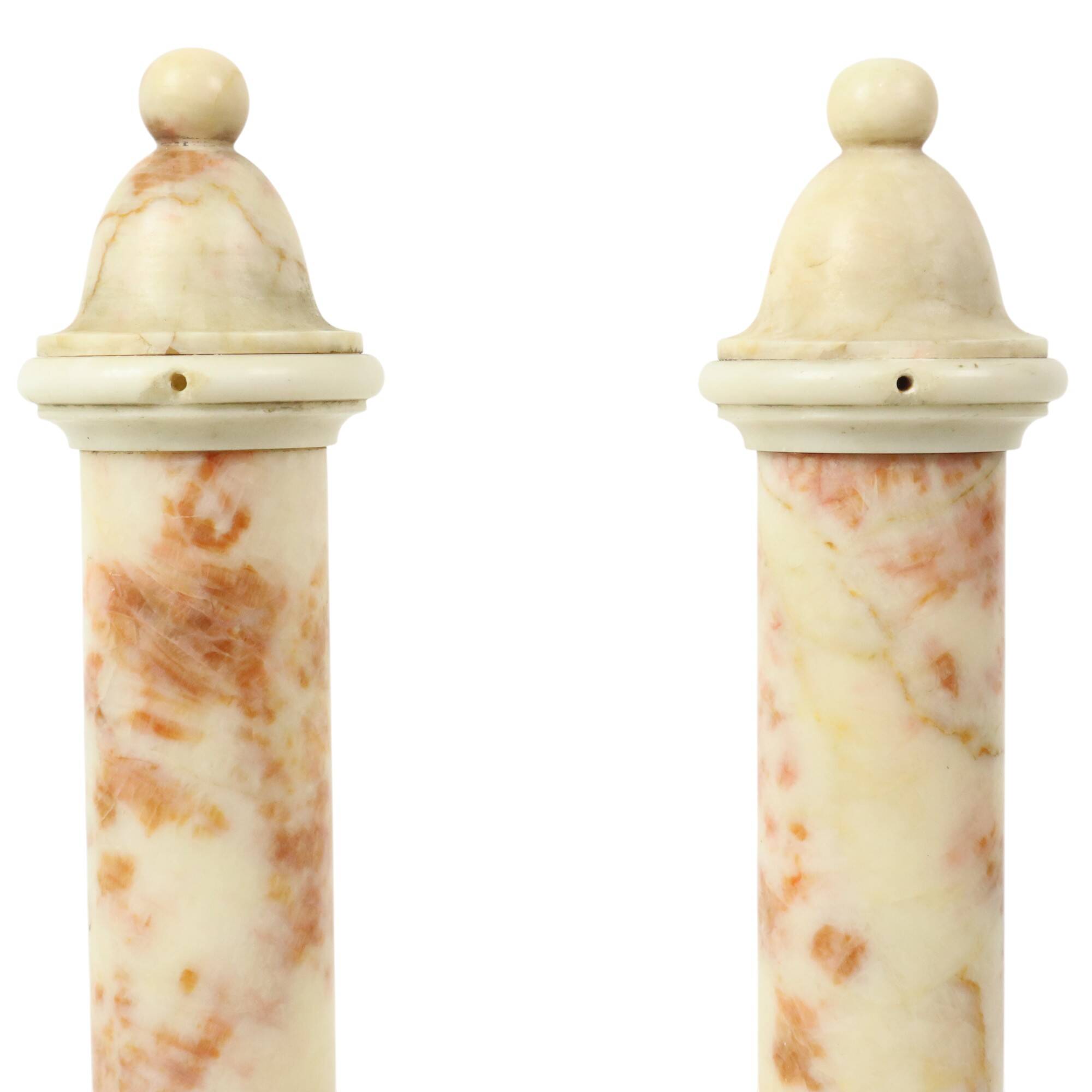Set of 2 Decorative Marble Pillars Columns Classic 35cm