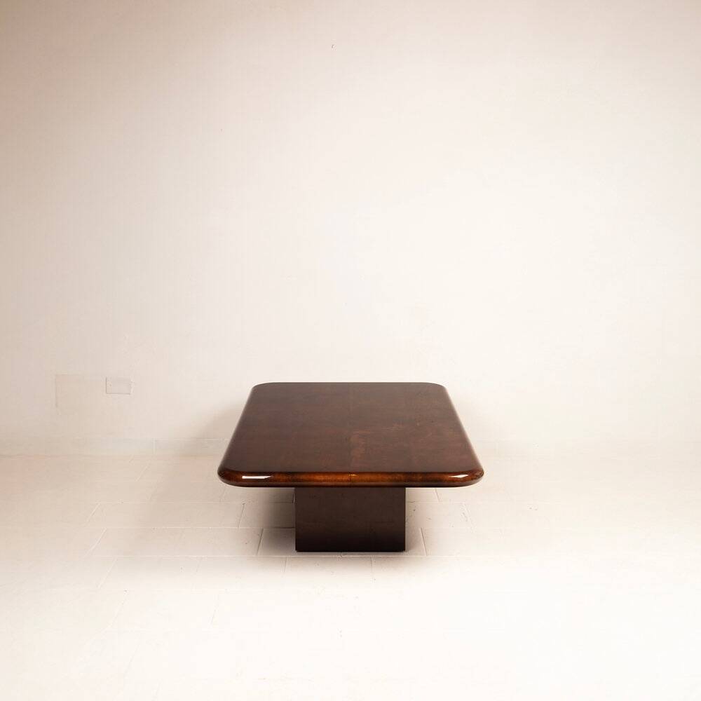 Coffee table model 2315 in parchment and mirrors by Giorgio Tura for Tura, 1980