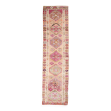 Shades Of Pink Cream Vintage Runner Rug, 85x330Cm