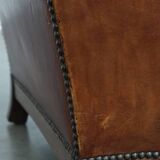 Sheepskin Leather Art Deco Design Armchair