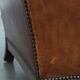 Fauteuil Art Déco en cuir de mouton