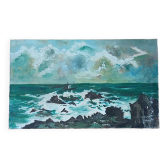 Painting on canvas, Marine 55×33 cm