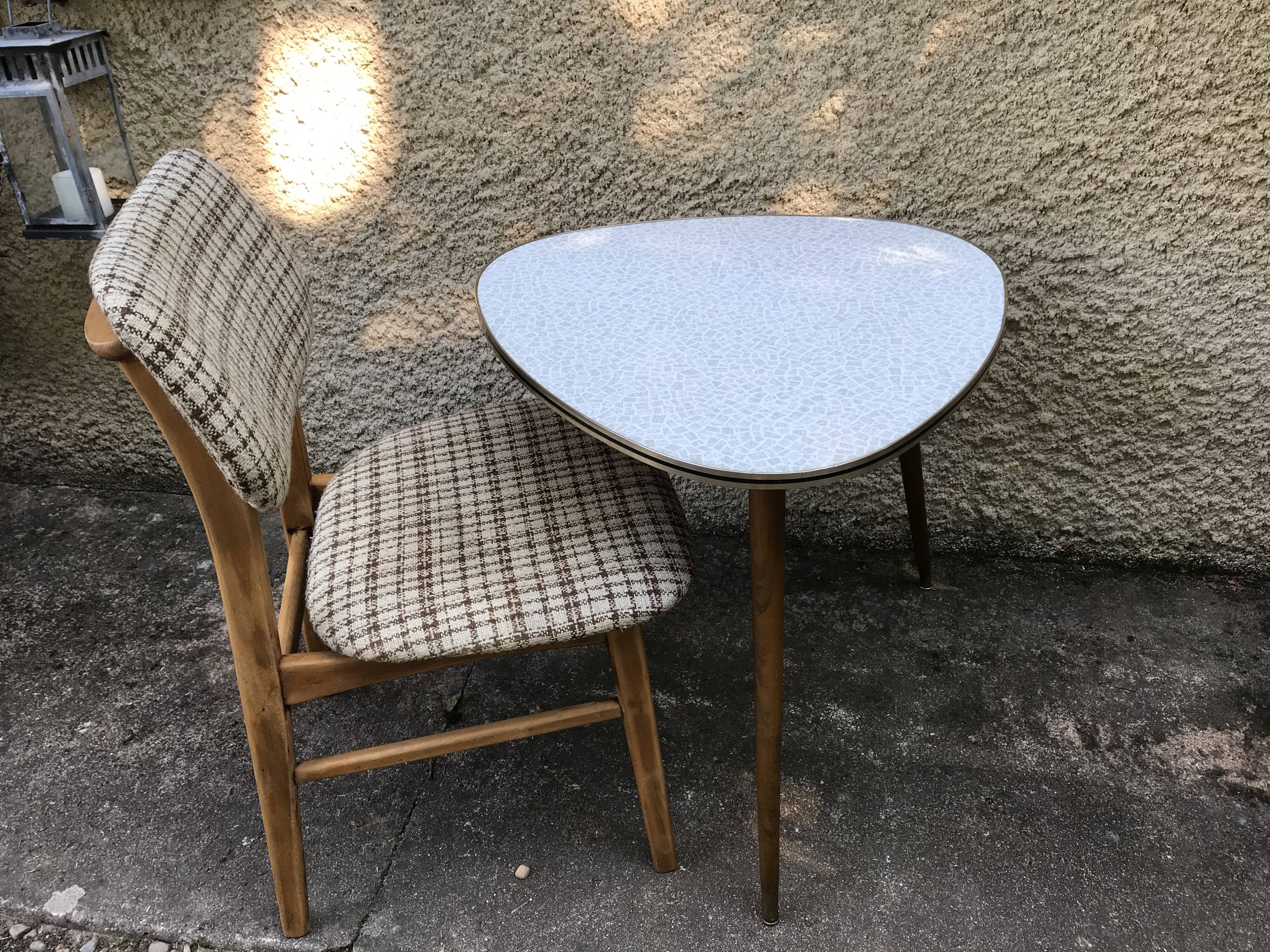 Free-form vintage tripod coffee table