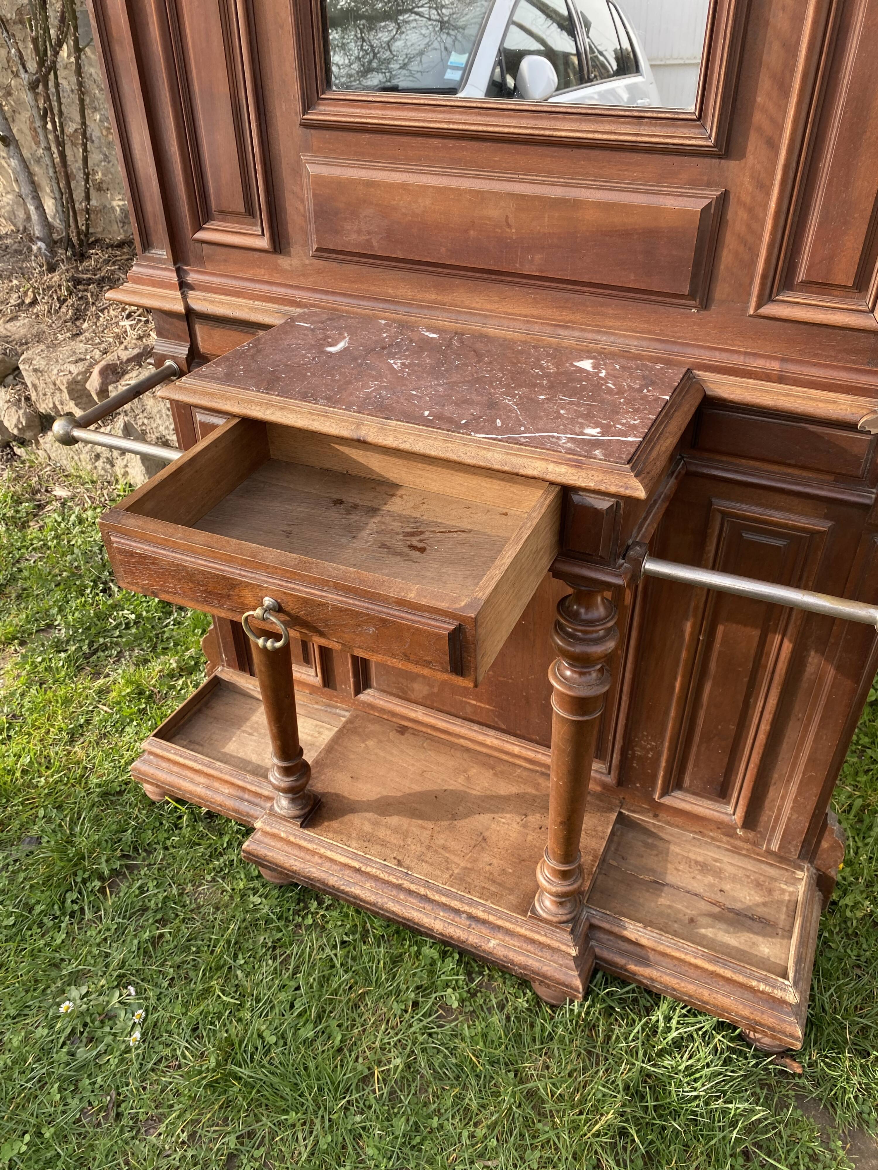 Wall coat rack entrance 218x112cm from the 1920s 1930s