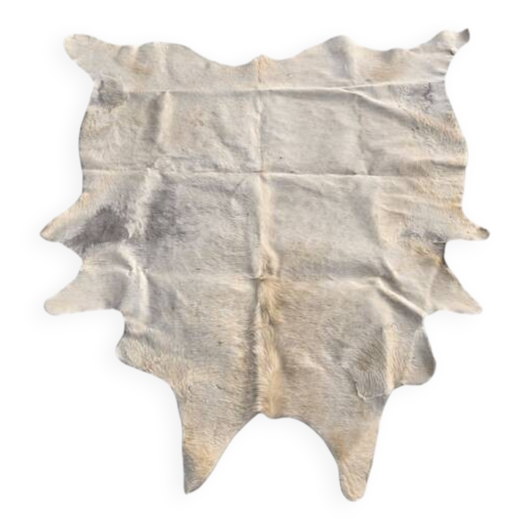 Large Vintage Blonde Cowhide Rug, 1950s