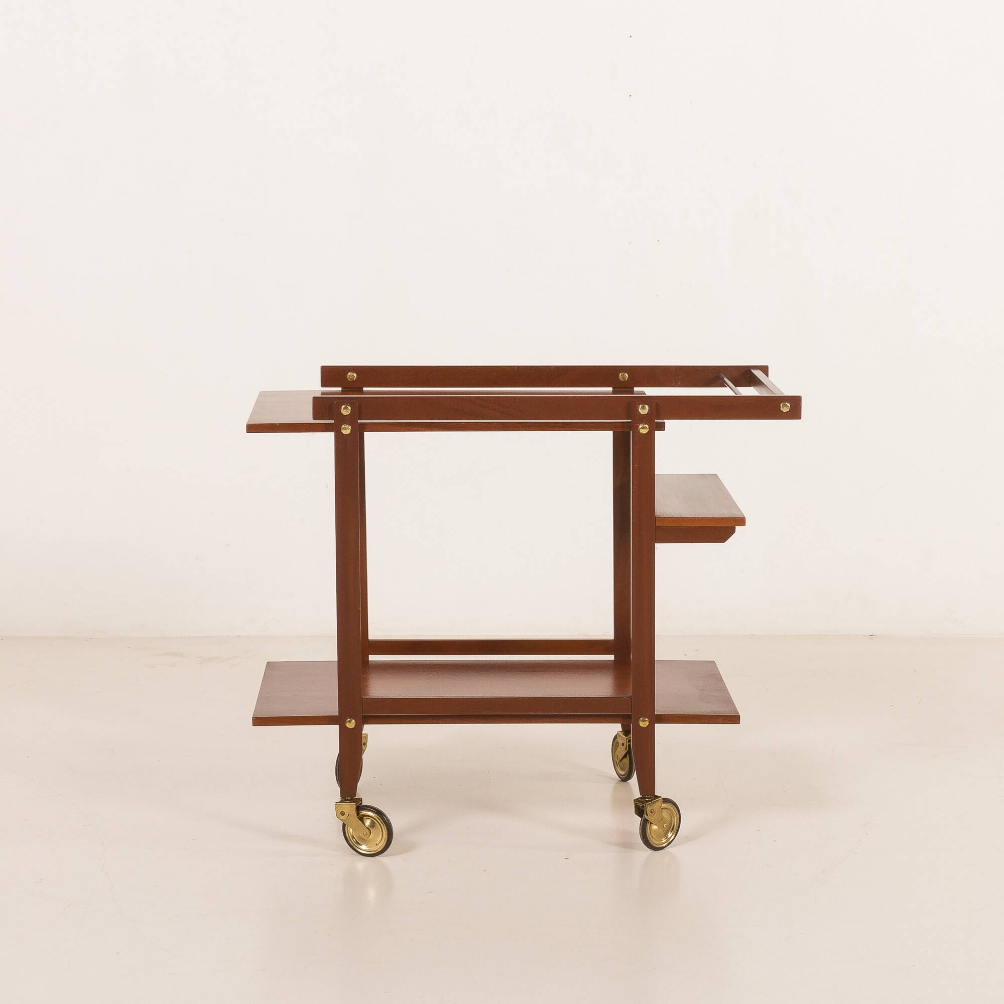 Teak bar cart, serving trolley, 1960s