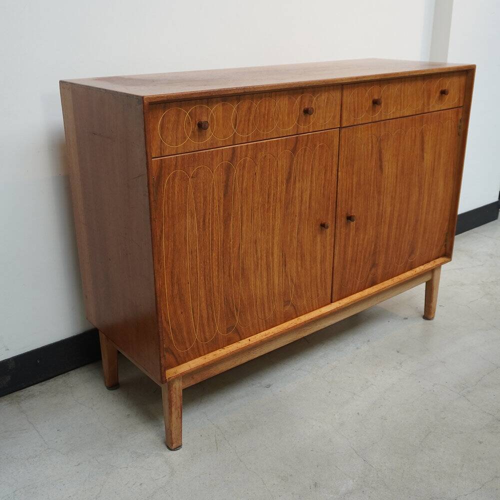 Mahogany and Indian laurel wood sideboard by Gordon Russel, 1953