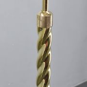 Italian Art Deco Brass Floor Lamp with Glass Globe, 1930s