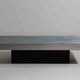Geometric Coffee Table with Brushed Metal Surface (1970s)