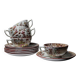 Sarreguemines tea service - Kyoto - antique 5 cups 6 saucers in Japanese style