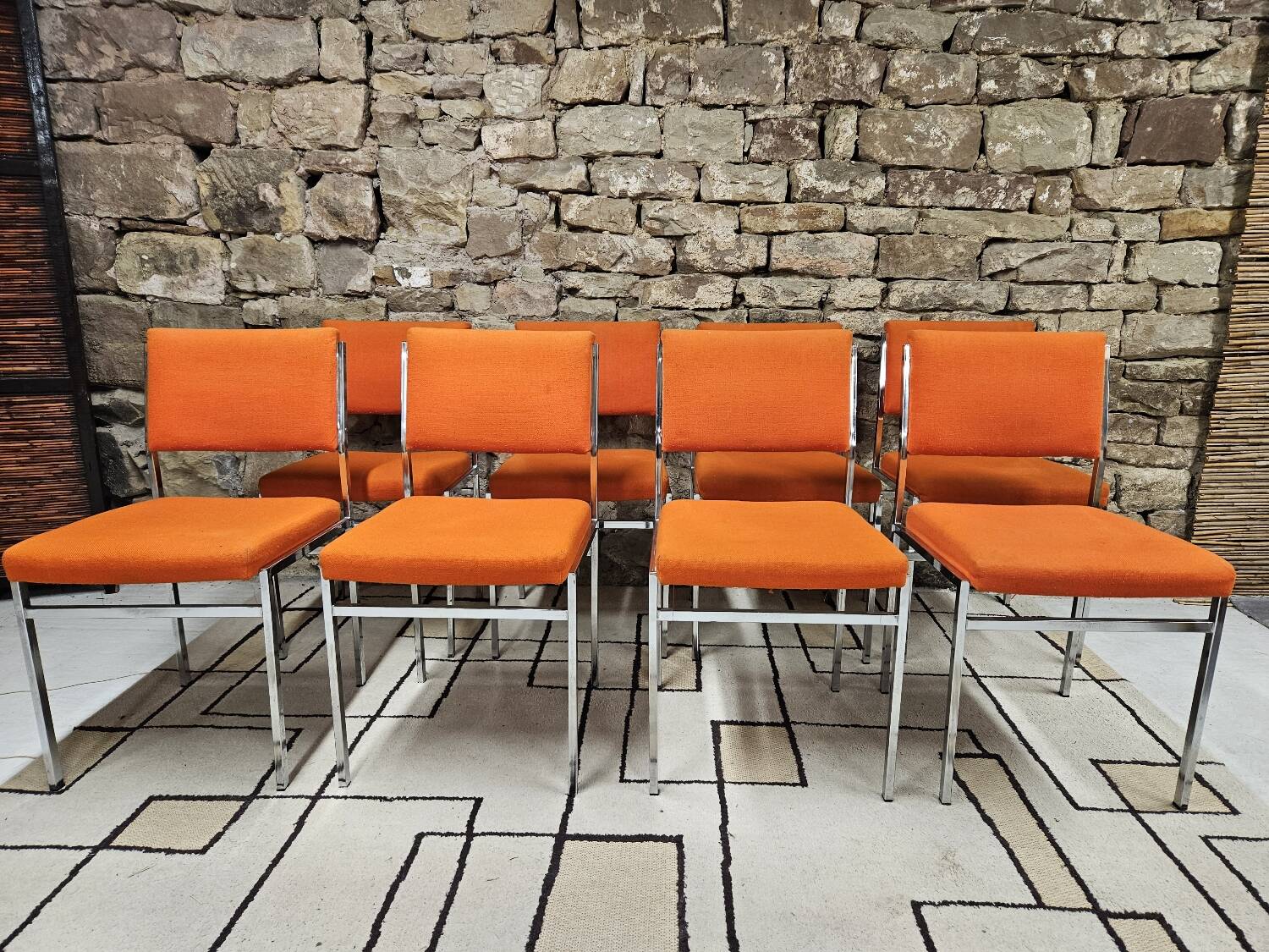 Lot de 8 chaises fauteuil 1970"