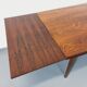 Table à manger style scandinave vintage des années 50 60 en palissandre avec rallonges