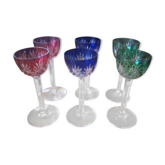 6 glasses with ancient crystal Saint Louis