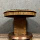 Art Deco table in wood, copper and marble – circular top – around 1930