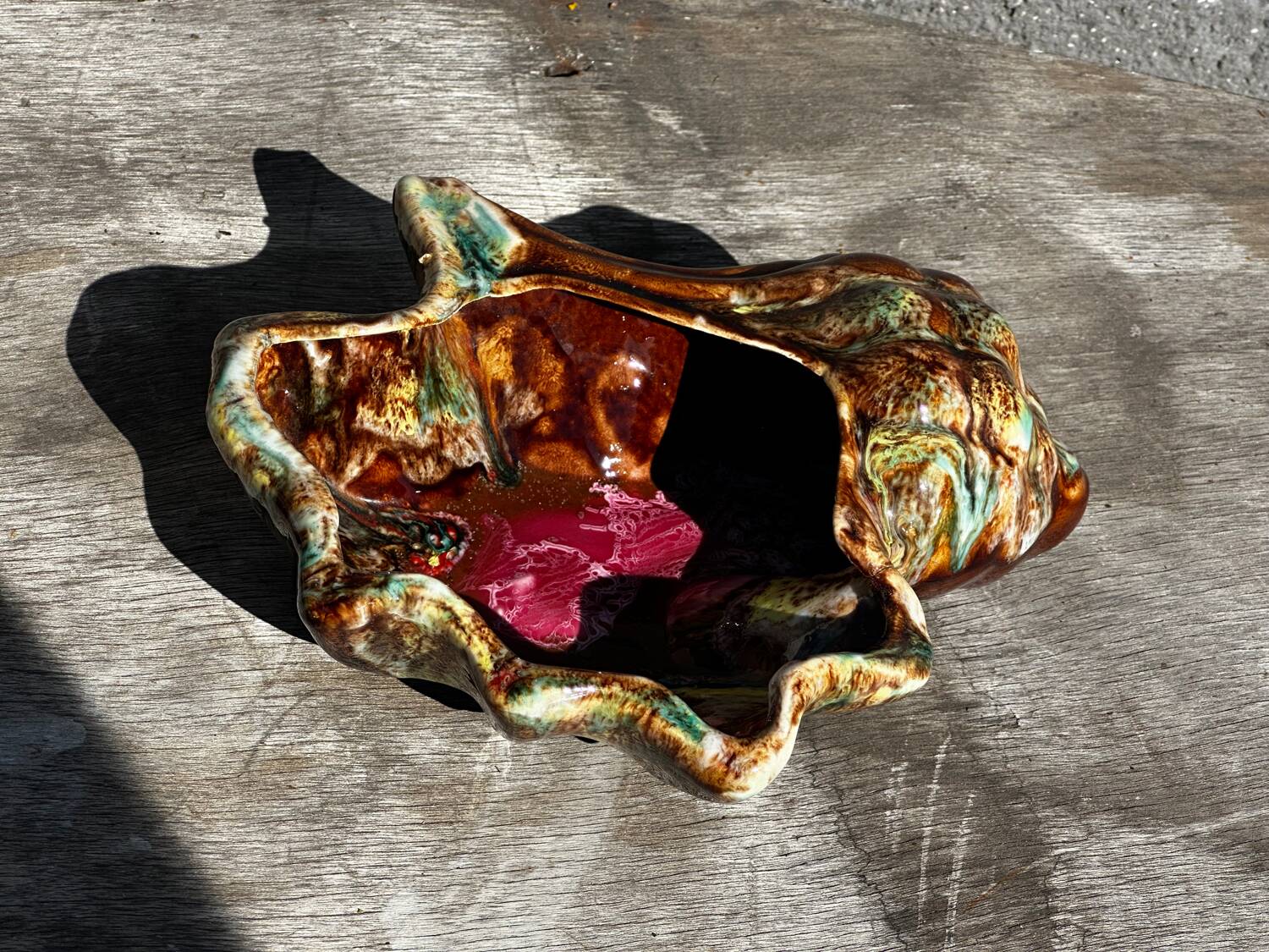 Vintage ceramic seashell trinket tray from Vallauris, 20/17 cm