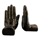 Pair of black ceramic hand book greenhouse, 1970, Netherlands