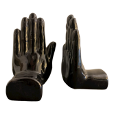 Pair of black ceramic hand book greenhouse, 1970, Netherlands