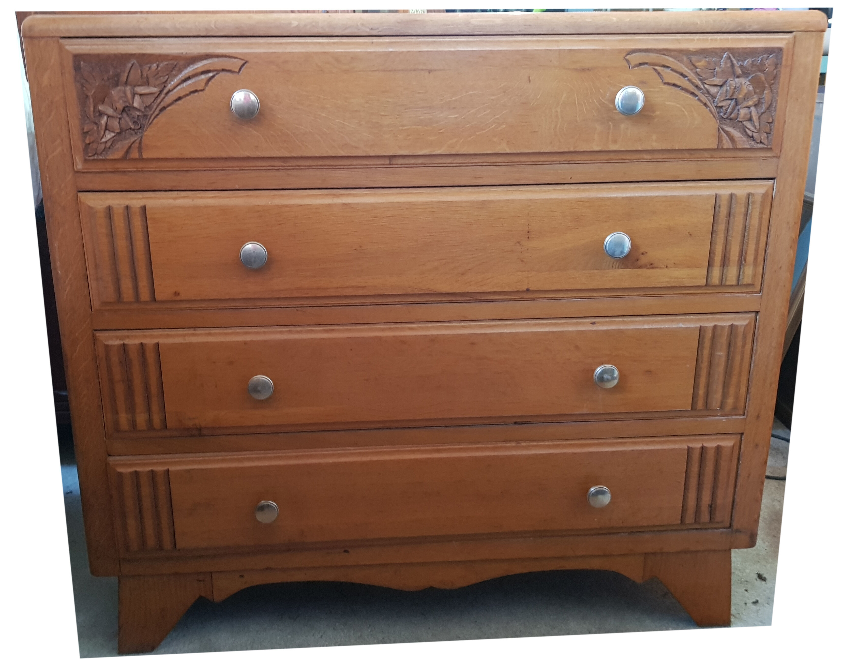 Art deco oak chest of drawers