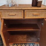 Commode rotin et bambou