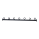 Wall-mounted wrought iron coat racks.