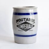 Old large glazed stoneware pot - Mustard L'Impériale.