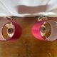 Pair of antique de schuytener opaline pink ball vintage bedside lamps