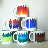 Series of 6 mugs design waecht ersbach 70s