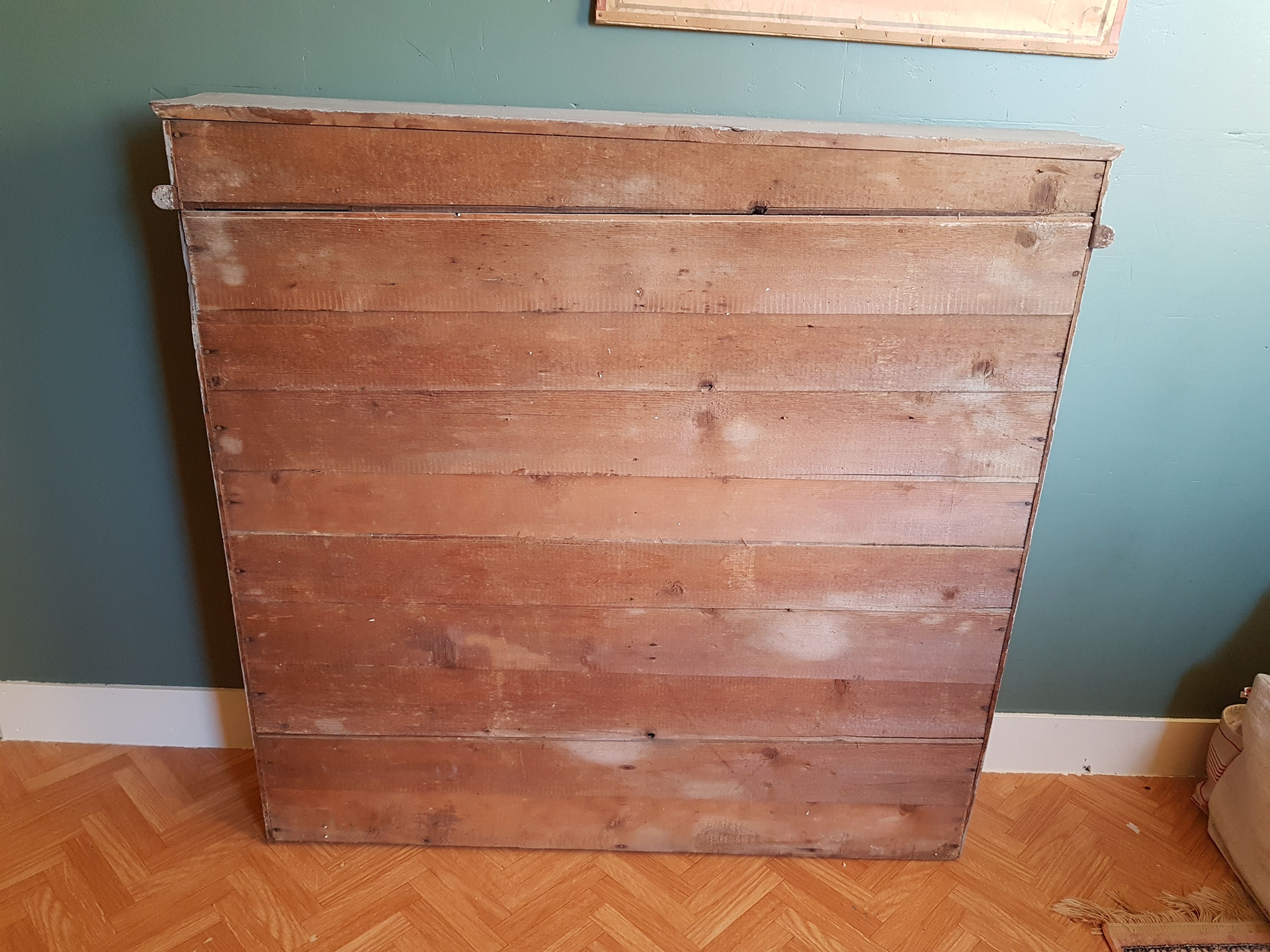 Ancien meuble haut de cheminée en bois patiné