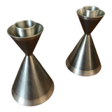 Pair of Scandinavian candle holders by Gjutet Tenn 1960