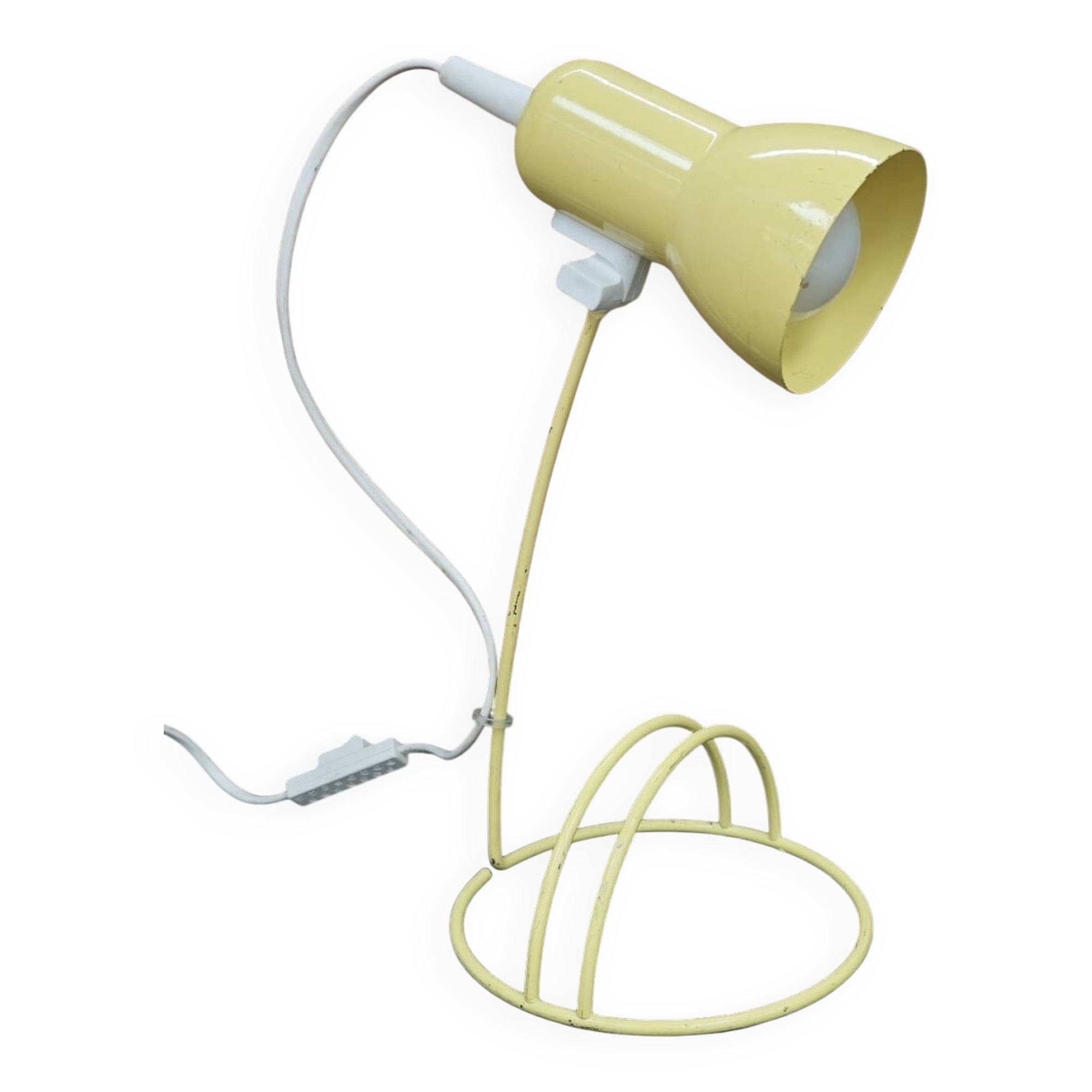 Lampe de bureau vintage jaune 1980