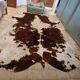 Rug, Large cowhide with fairly long hair - Vintage 70's Tannerie Barjols