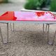 Table "floating" Space age 1970 Red Glass and Dove Tail - 140x80cm