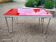 Table "floating" Space age 1970 Red Glass and Dove Tail - 140x80cm