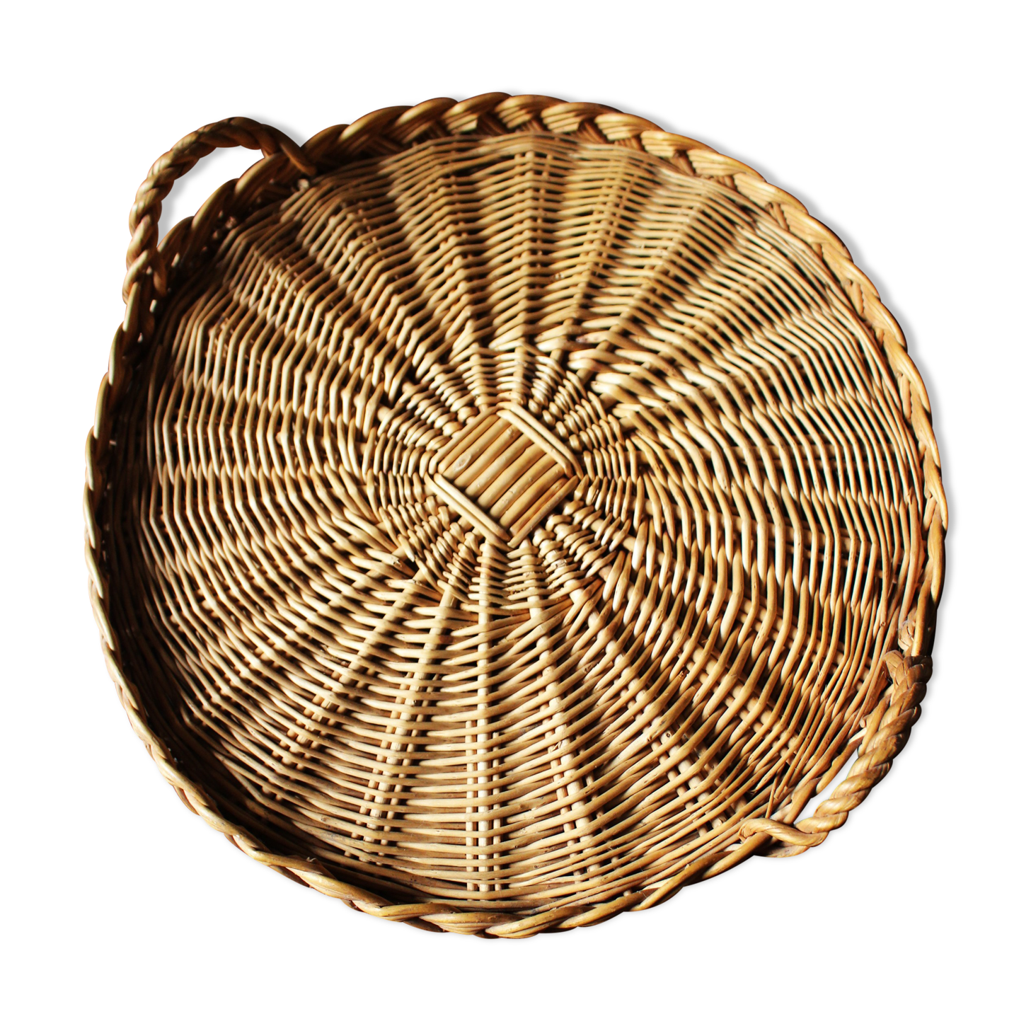 Plateau rond Osier two handles