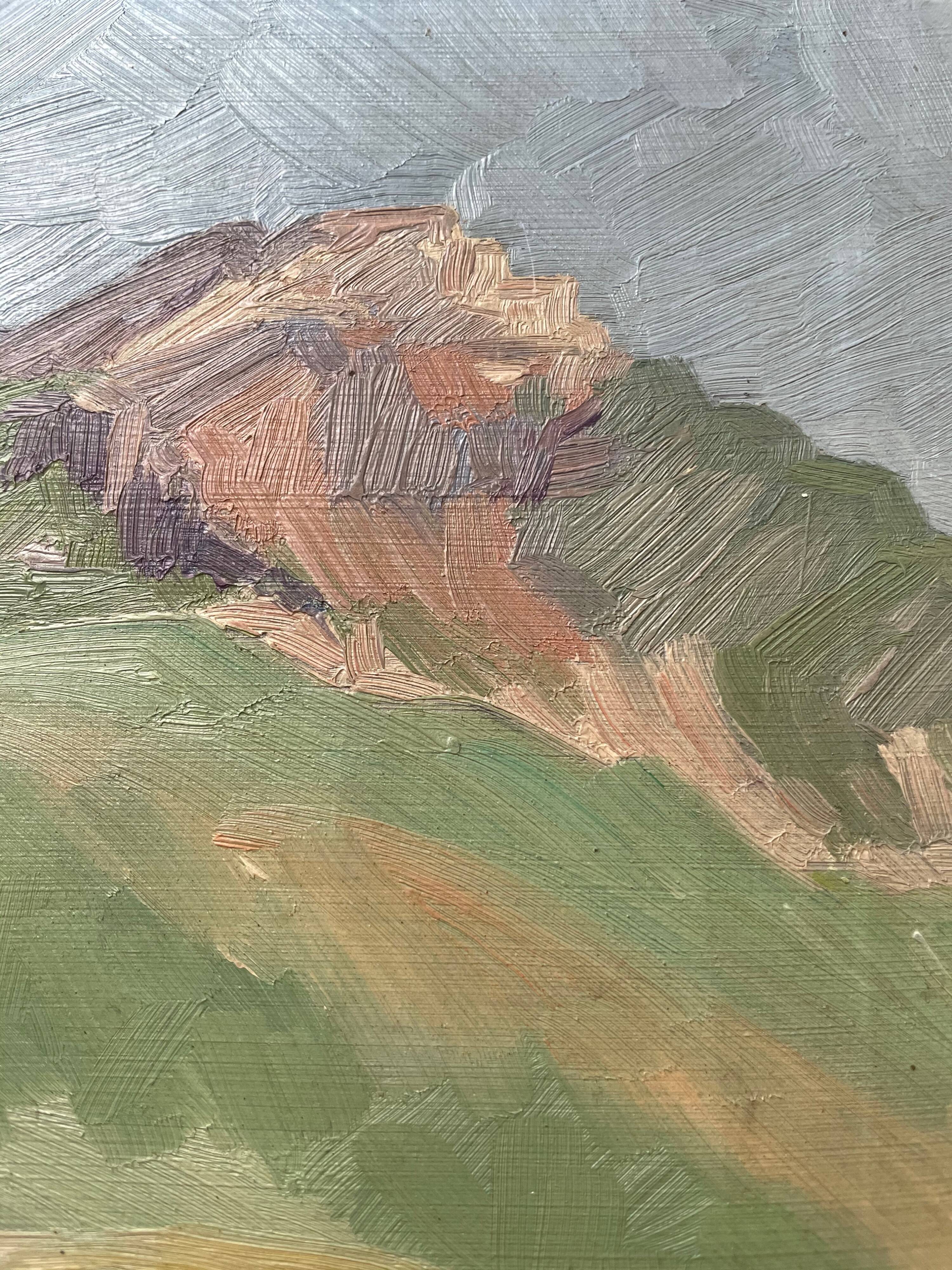 Oil painting landscape mountain 1938