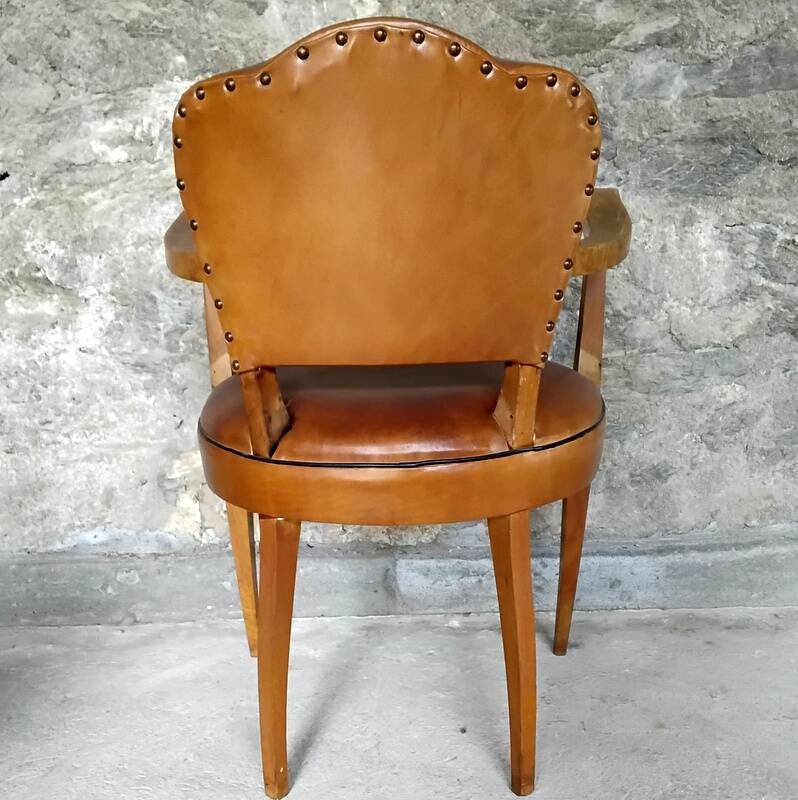 Pair of bridge armchairs with flower backs