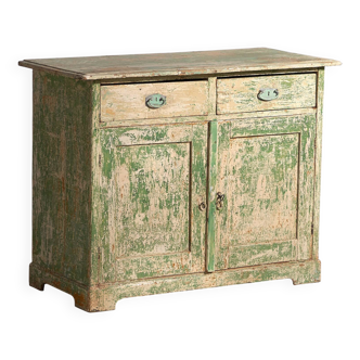 Antique bedroom chest of drawers with green tones (c.1920) #8