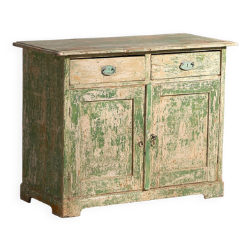 Old bedroom chest of drawers with green tones (c.1920) #8