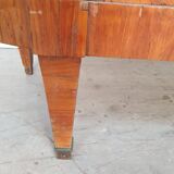 Louis 16 style display case with marquetry and curved glass