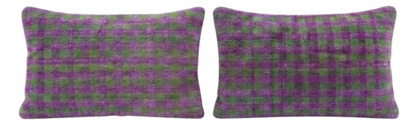 Set of 2 vintage kilim cushion covers 41x61 cm