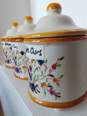 3 vintage spice jars