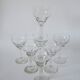 set of 7 large crystal wine glasses engraved 1940 15 x 8 cm