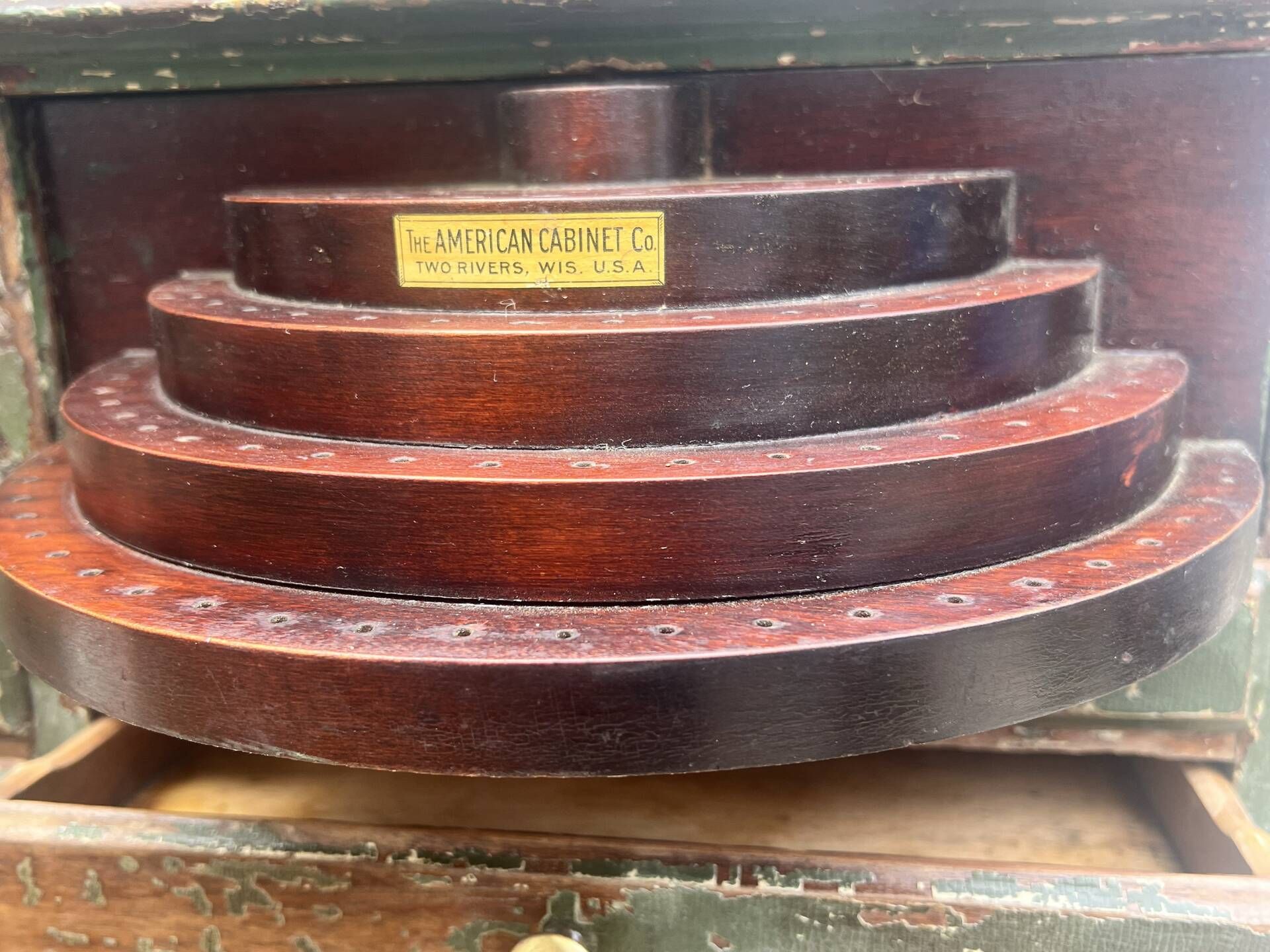 Rare antique dental cabinet The Cabinet Company no. 53 in mahogany.