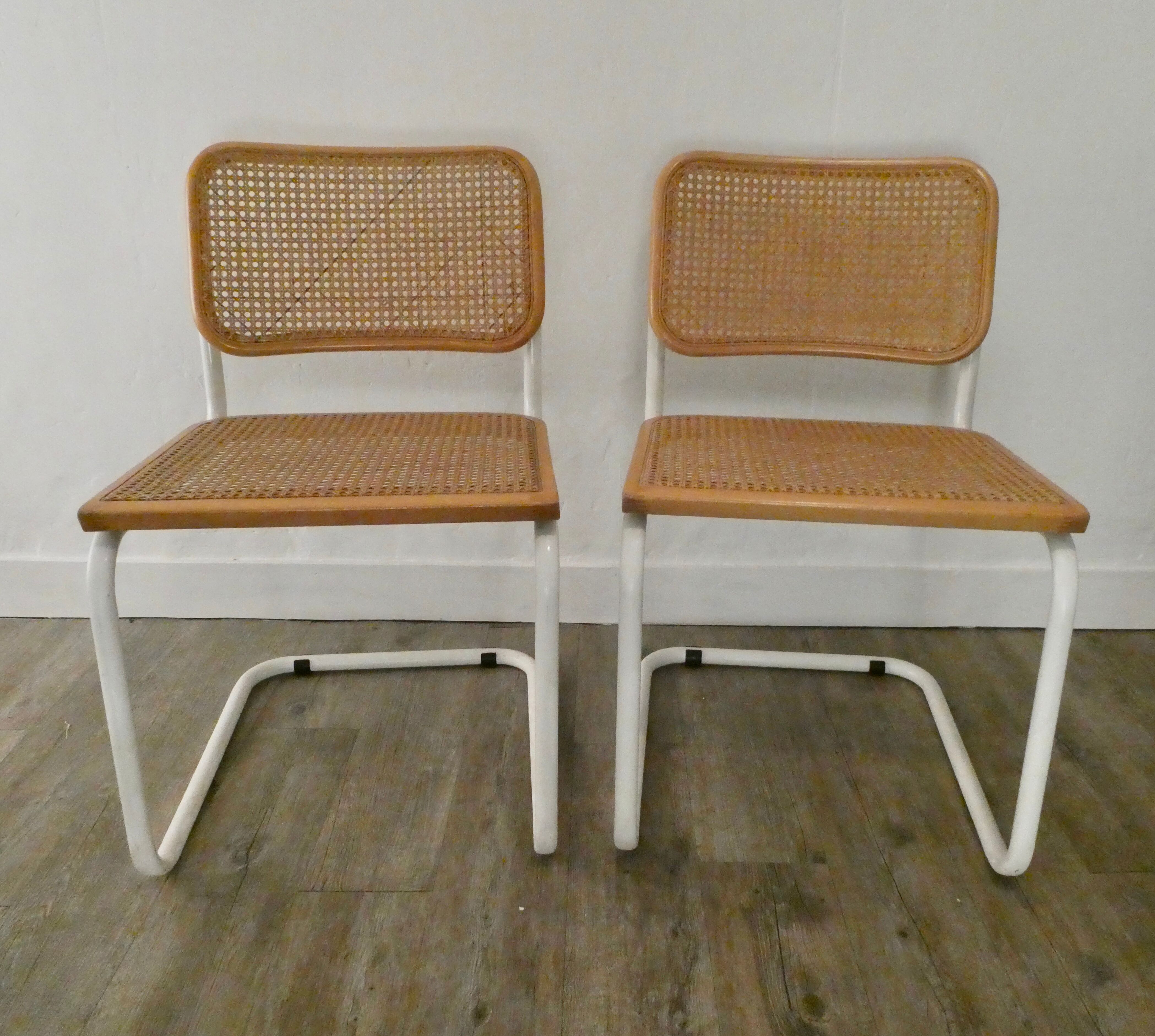 Pair of B32 chairs by Marcel Breuer, Made in Italy