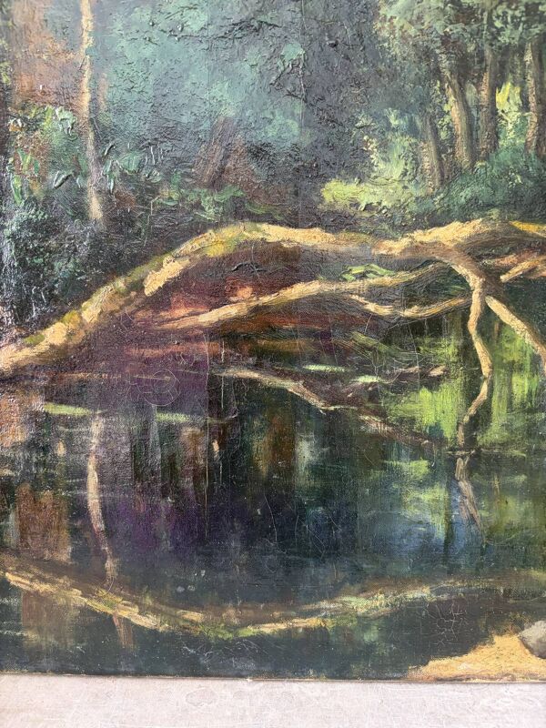 “Étude pour l’arbre tombé” huile sur toile signé 1925